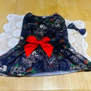 Halloween Costume With Bow For Doggie Collar, Large